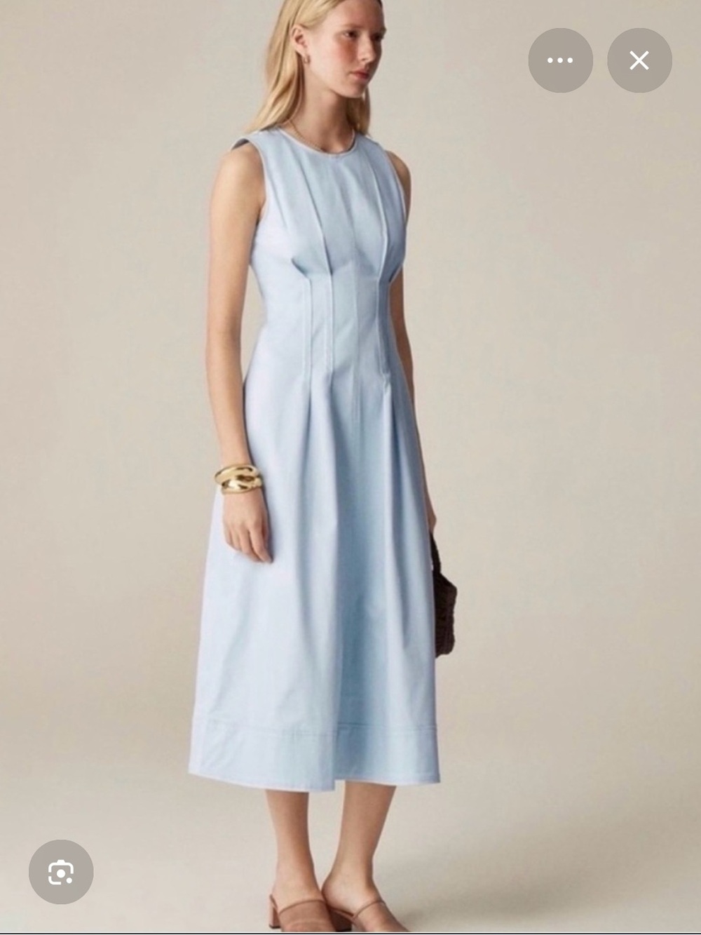 J. Crew Sleeveless Sky Blue Midi Dress